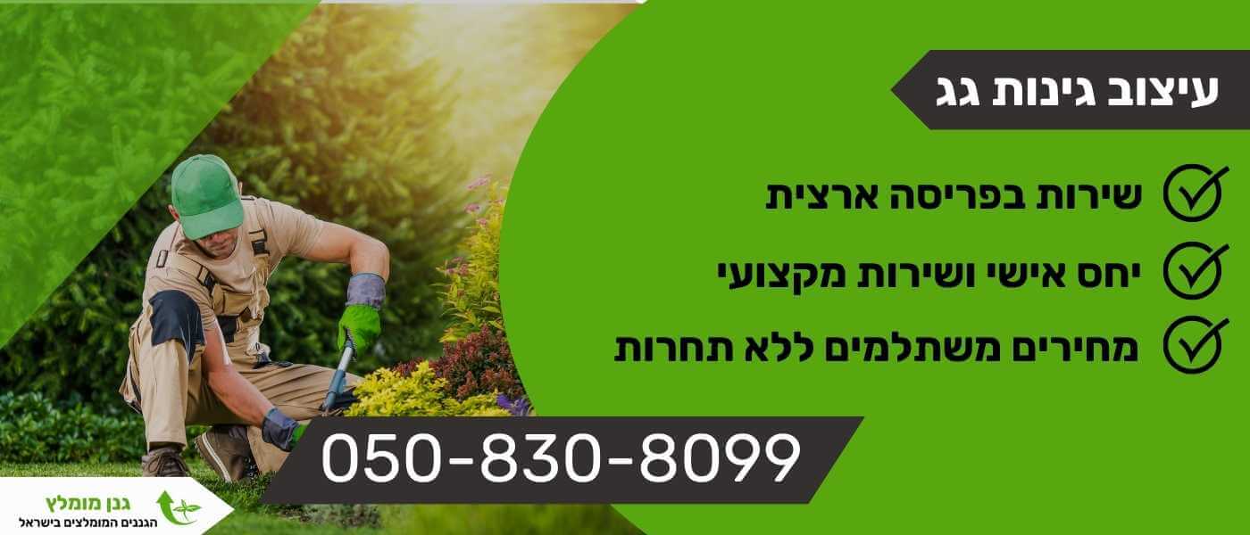 גנן בכובע ירוק שותל צמחים – עיצוב גינות גג בפריסה ארצית