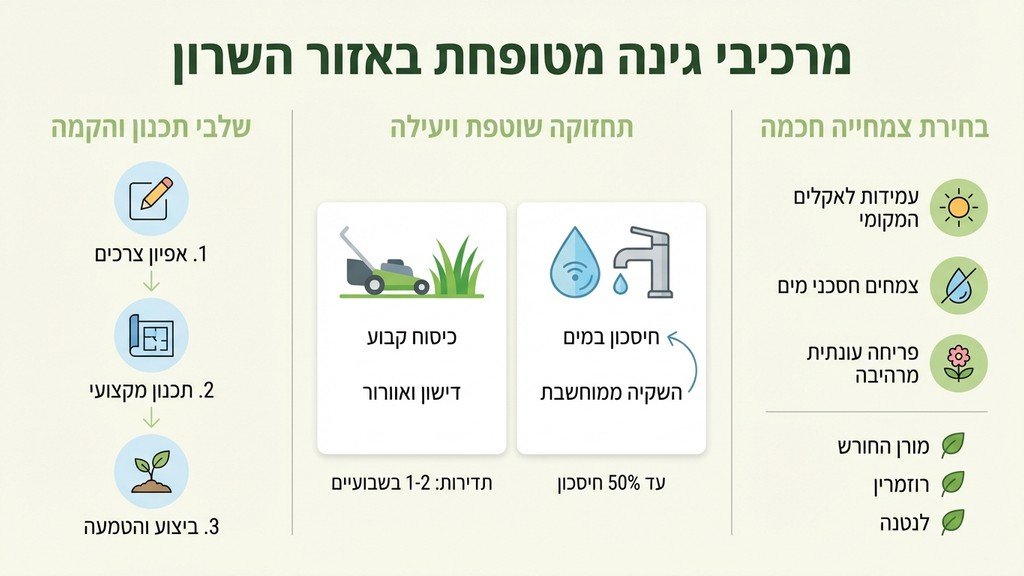 גינה מעוצבת ומטופחת בבית פרטי בכפר סבא